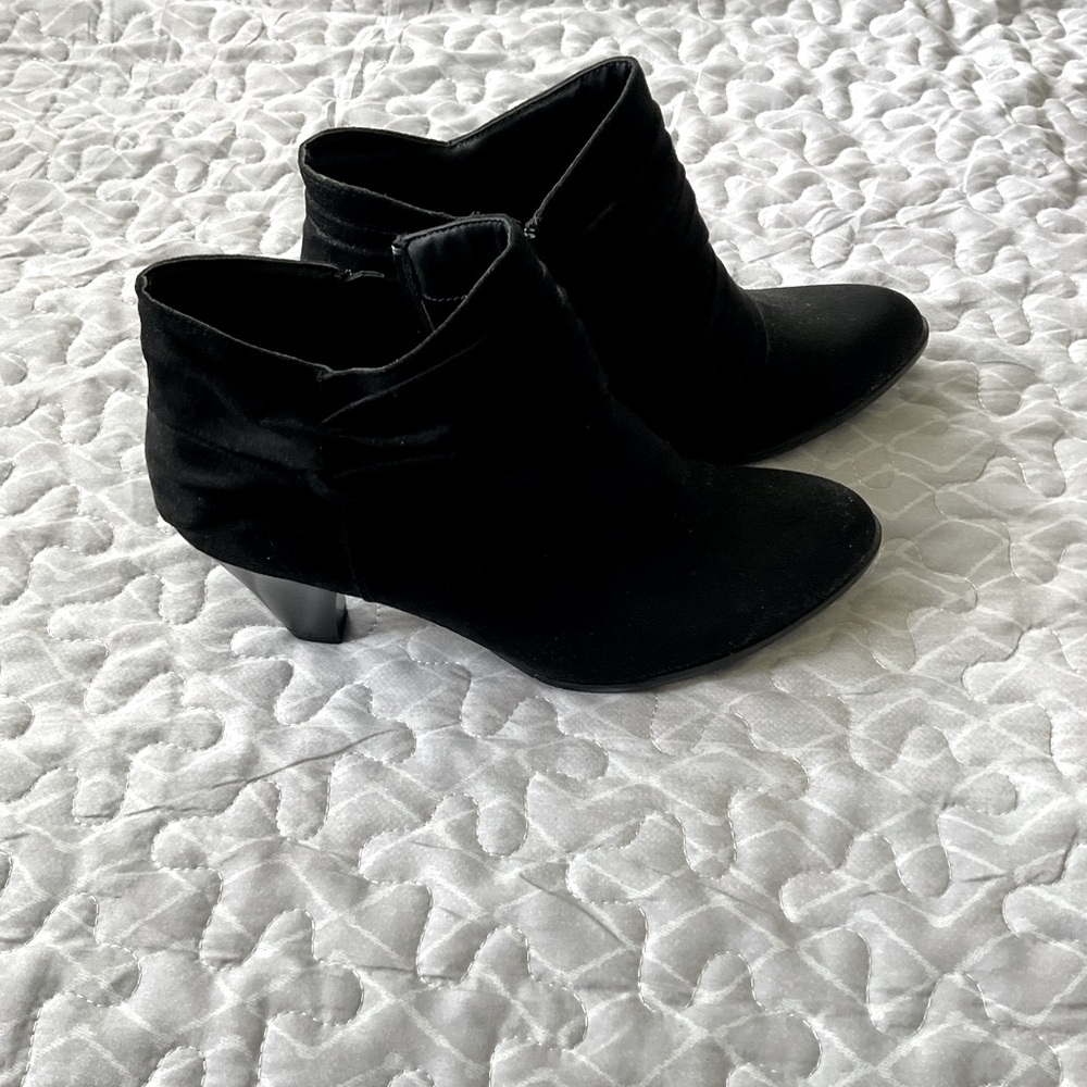 Elegant Black Laura Ashley Ankle Boots